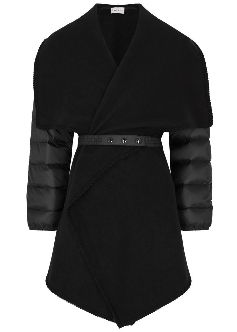 Moncler Wool Blend and Quilted Shell Cape, Cape, Wool Cape - Black - S