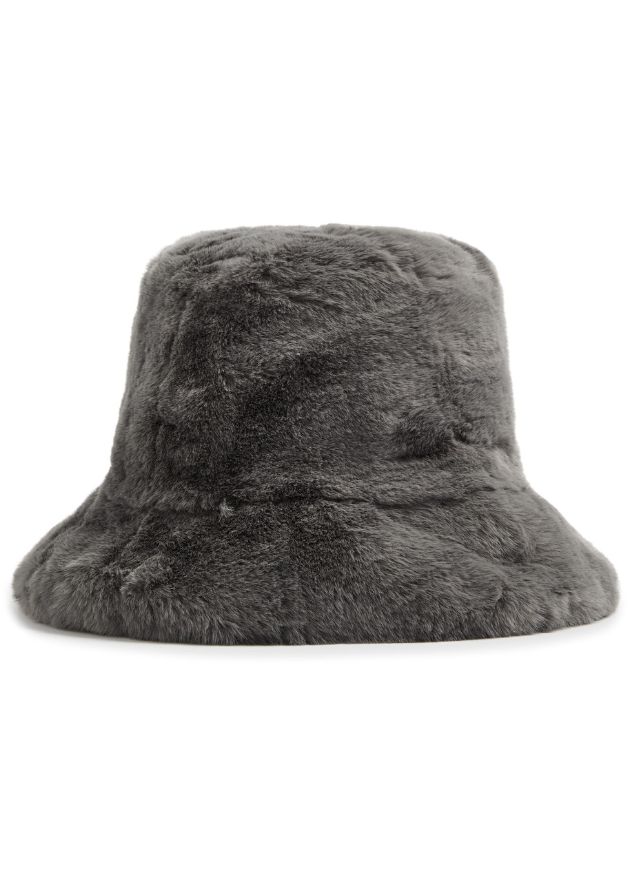 Jakke Hattie Faux Fur Bucket Hat In Grey