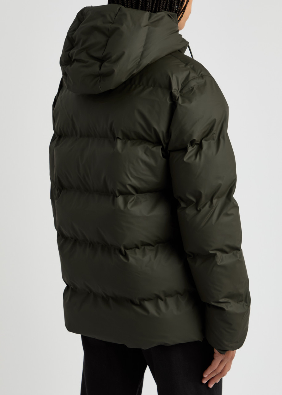  Rains Quilted Waterproof Jacket - Dark Green - L 