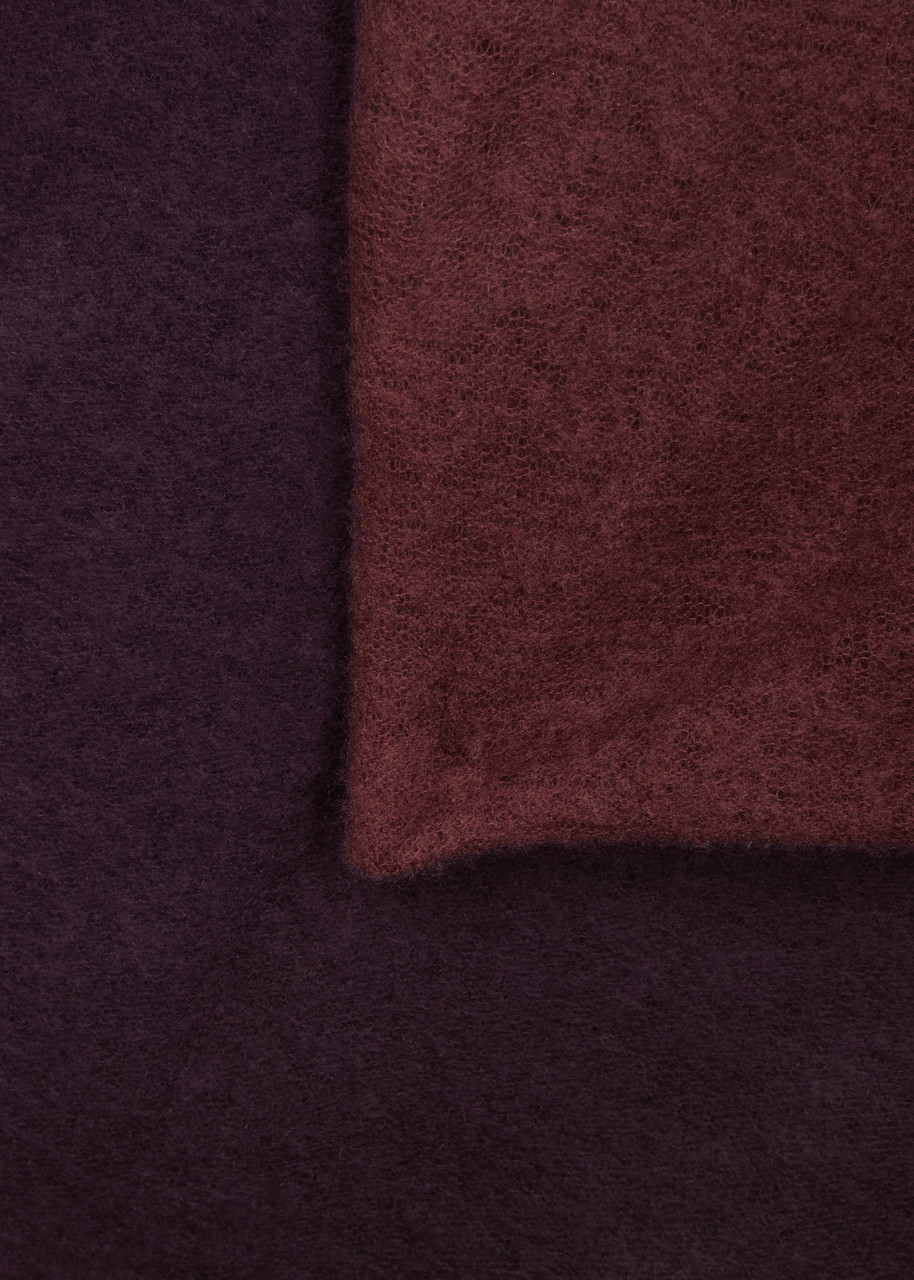  Denis Colomb Fuzzy Feutre Cashmere Scarf - Burgundy 