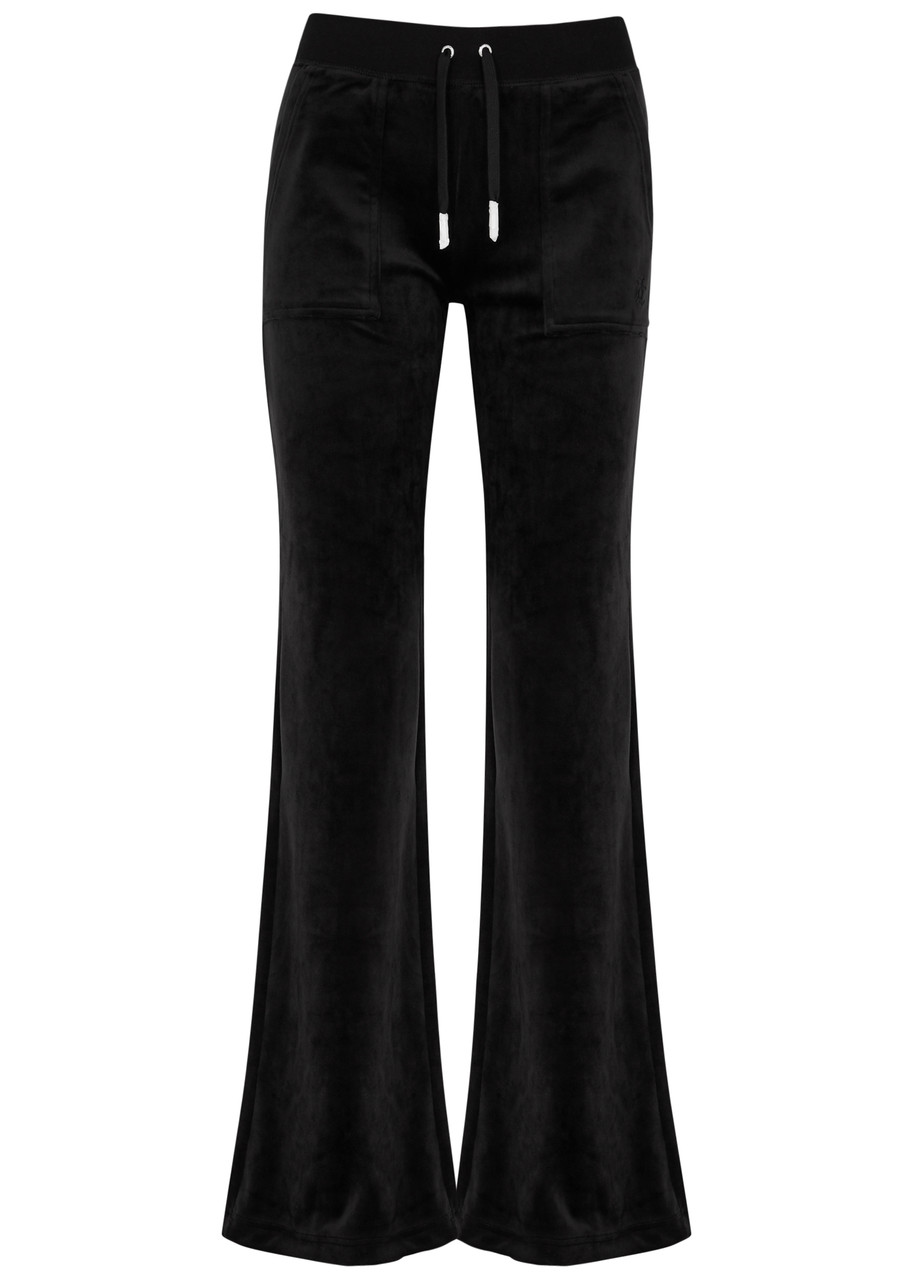 Juicy Couture Lala Logo Velour Sweatpants In Black