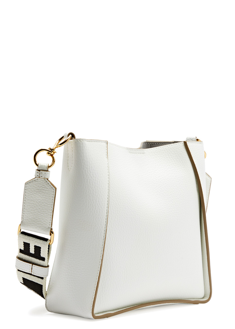 Stella Mccartney Stella Logo Mini Faux Leather Cross-body Bag In White
