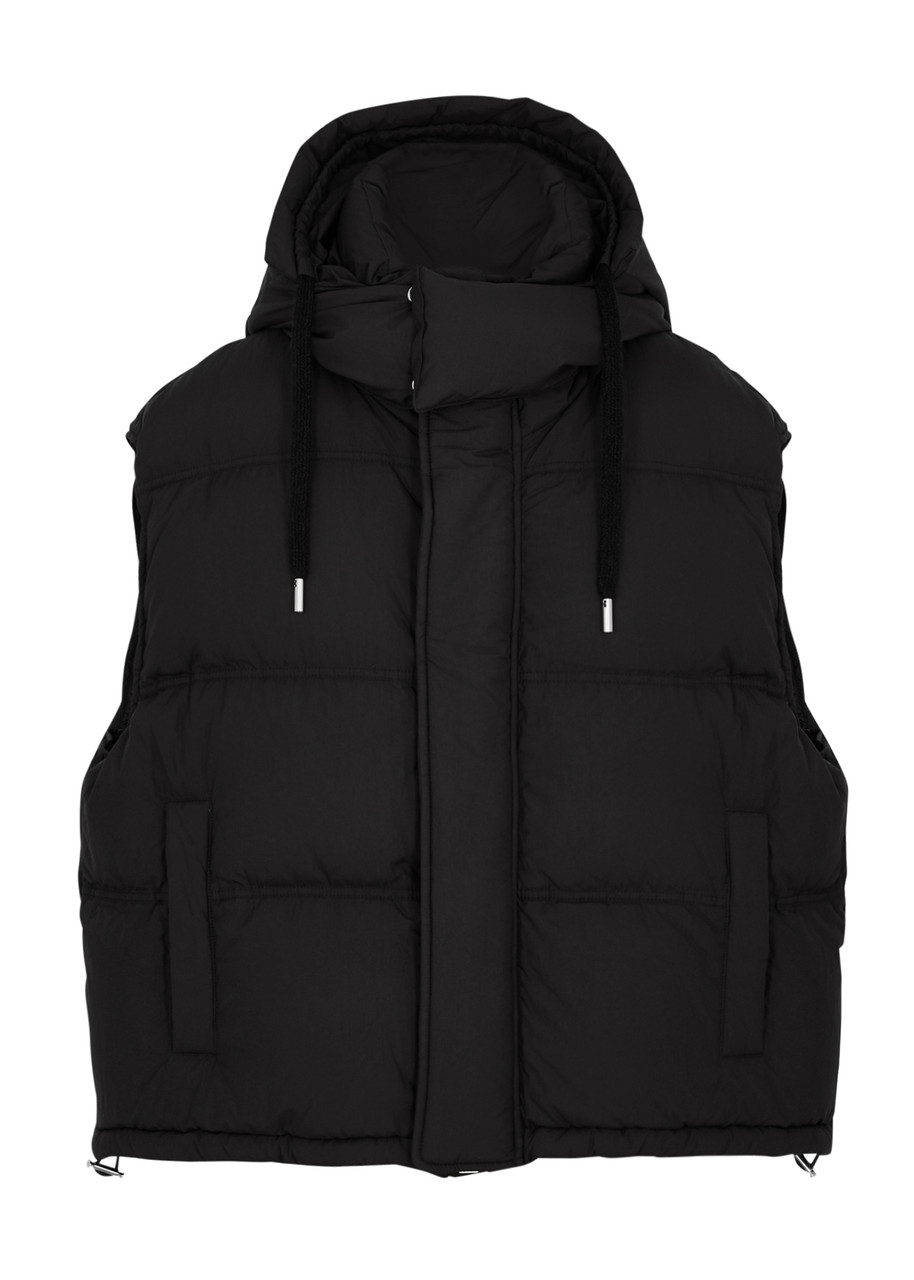 Ami Alexandre Mattiussi Ami Paris Quilted Hooded Shell Gilet In Black