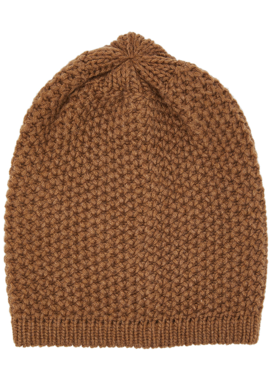 Inverni Waffle-knit Cashmere Beanie In Chocolate