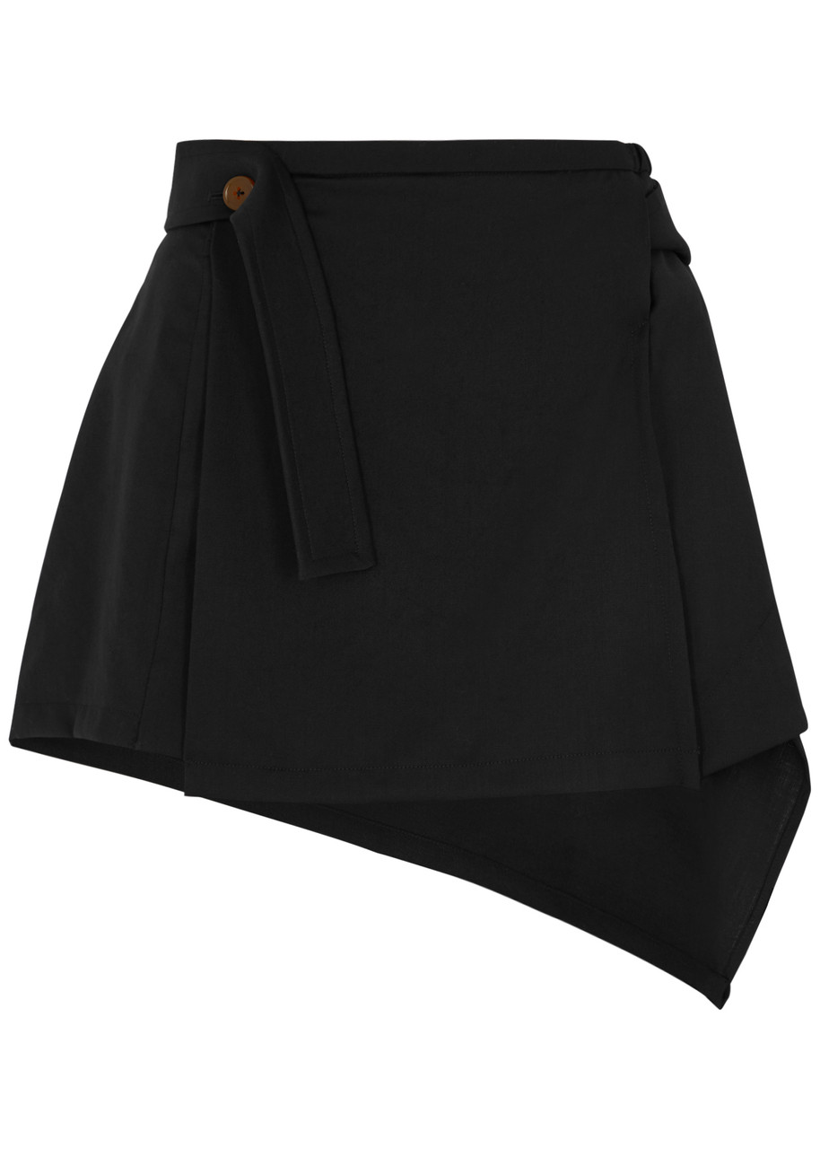 Vivienne Westwood Meghan Draped Wool Mini Skirt In Black