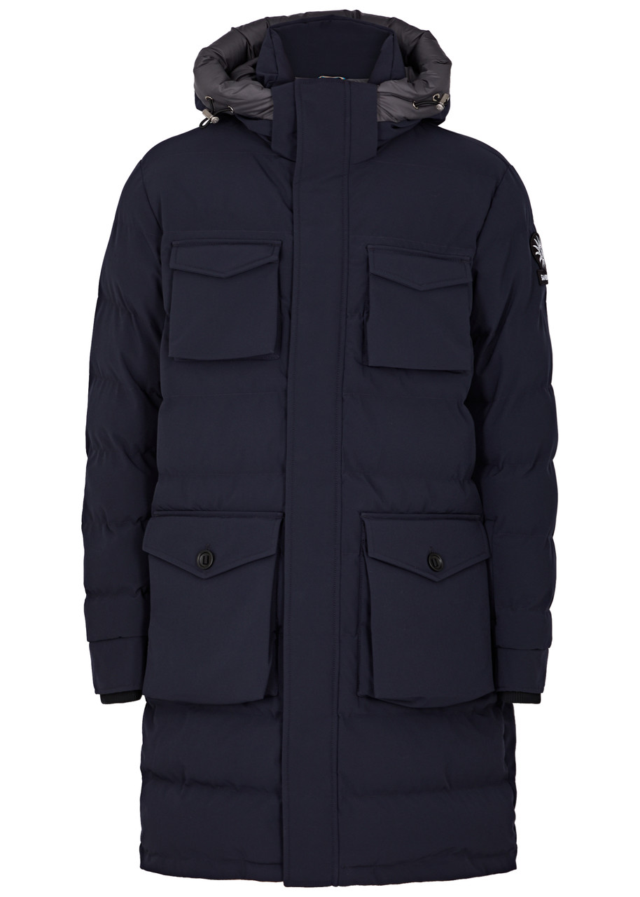 Sandbanks Branksome Quilted Shell Coat In Navy