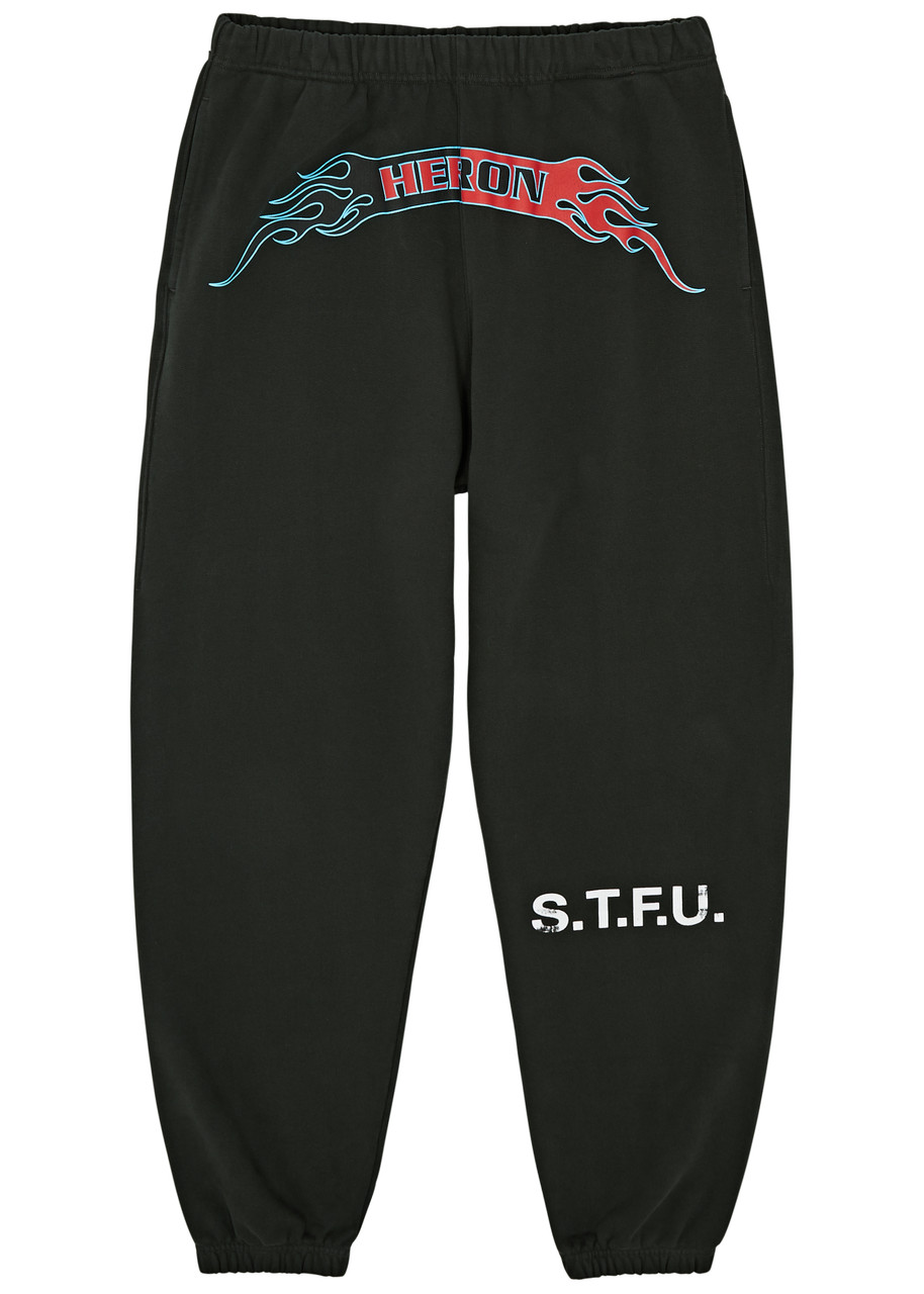 Heron Preston Logo-print Cotton Track Pants In Black