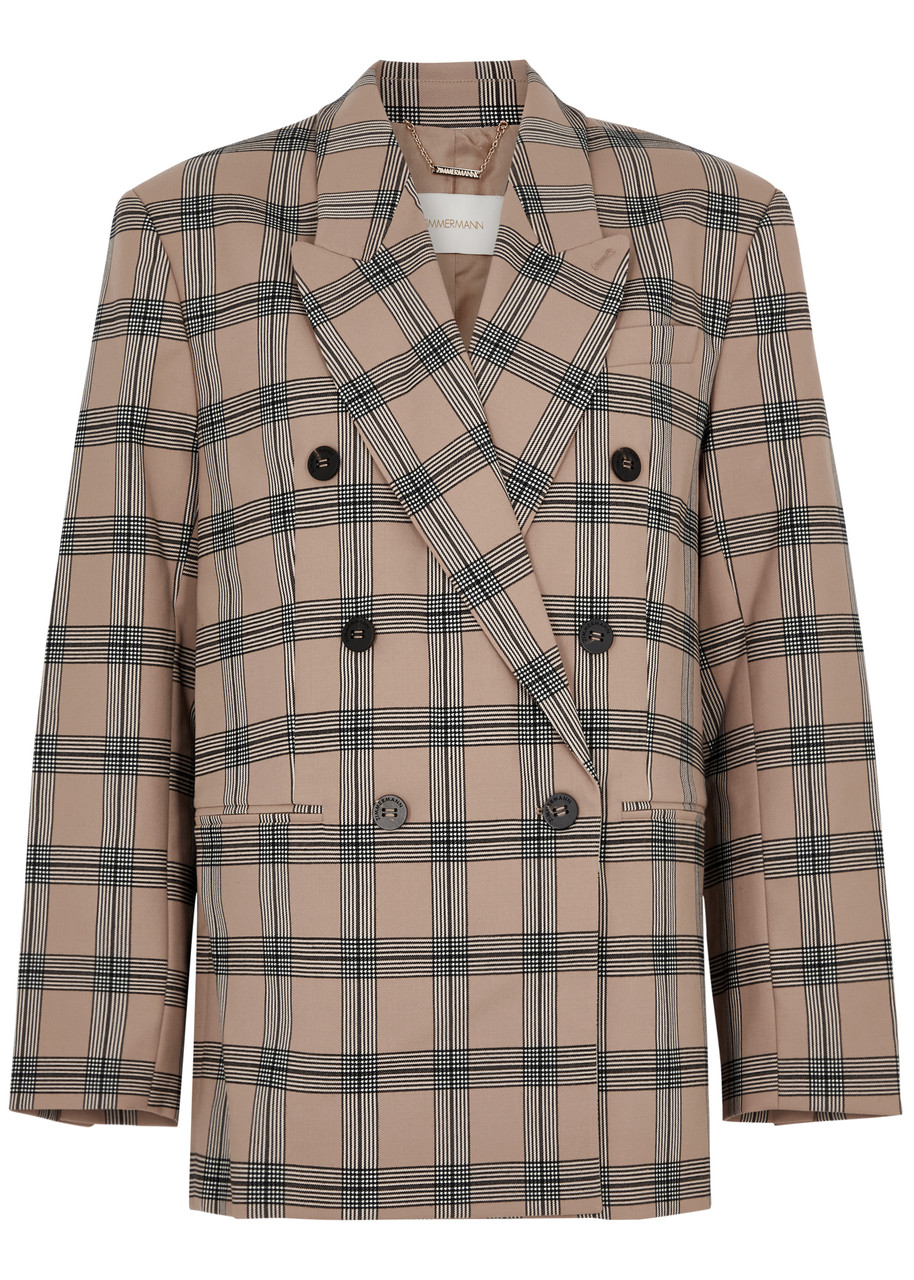 Zimmermann Luminosity Oversized Wool Jacket In Brown