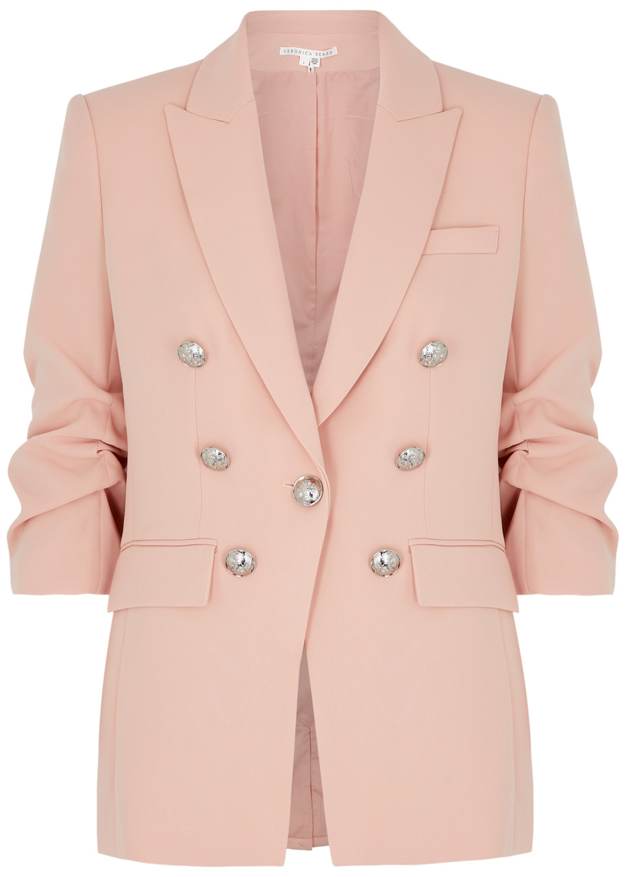 Veronica Beard Tomi Dickey Double-breasted Blazer In Light Pink