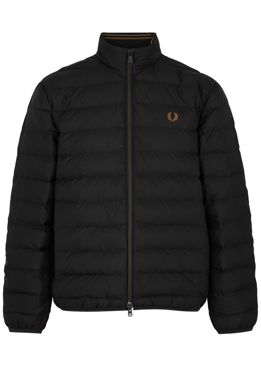 Fred Perry Quilted Shell Jacket In Black