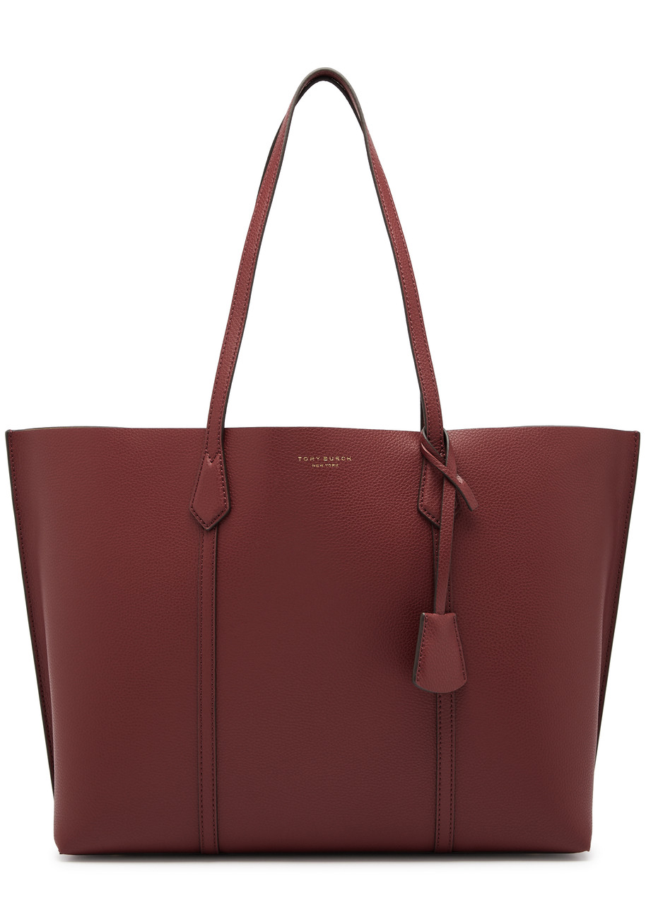 Tory Burch Perry Leather Tote In Red