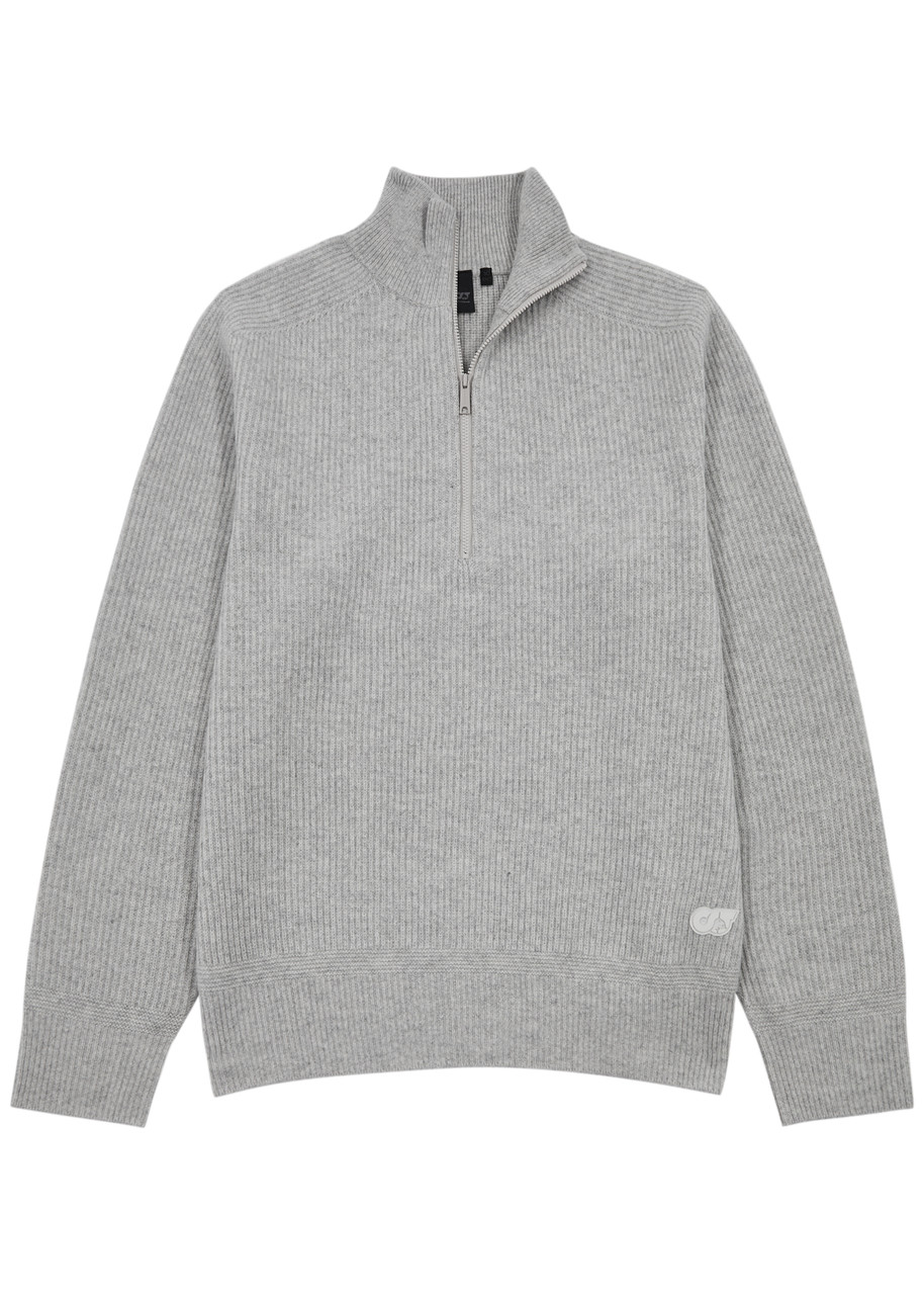 Alpha Tauri Fenla Half-zip Wool Jumper In Grey