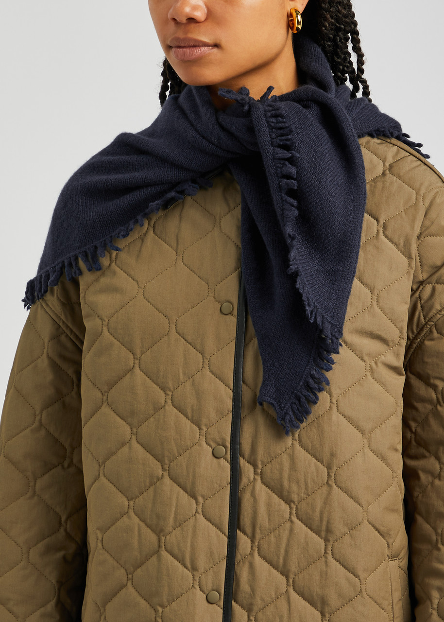  Inverni Wool-blend Shawl - Navy - One Size 