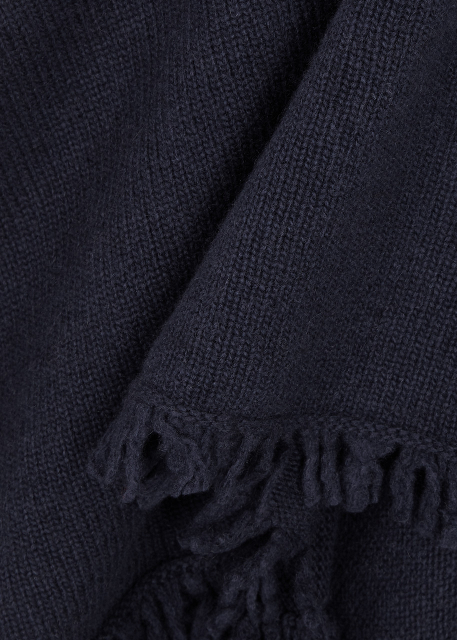  Inverni Wool-blend Shawl - Navy - One Size 