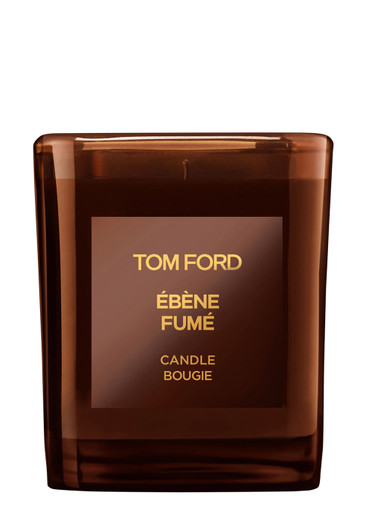 Tom Ford Ébène Fumé Candle, Candle, Warm Elegance, Cistus, Black Pepper, Ebony Wood, Notes Of Leathe In Gold