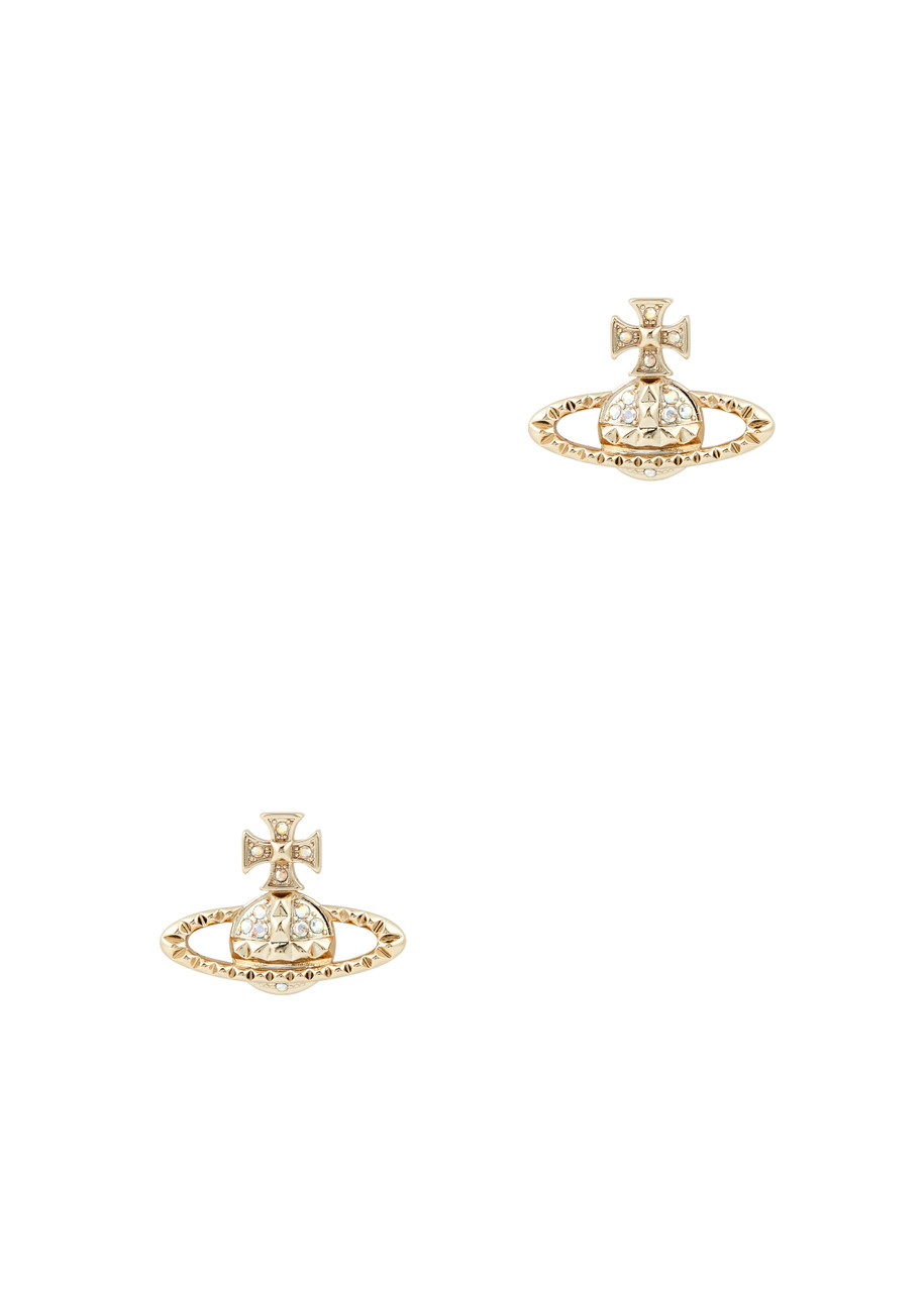 Vivienne Westwood Mayfair Bas Relief Orb Stud Earrings, Earrings, Gold - Gold/white - One Size