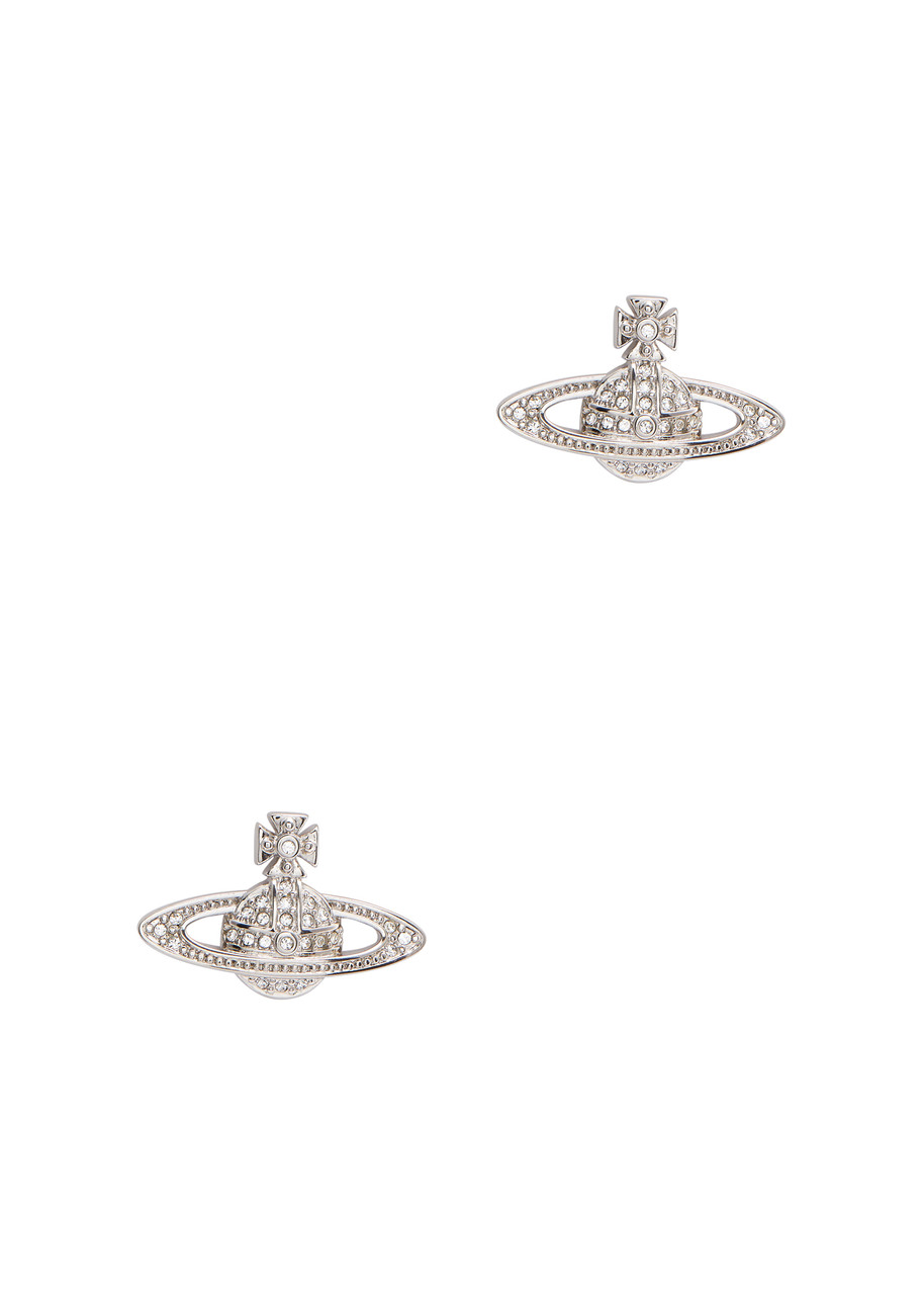 Vivienne Westwood Mini Bas Relief Stud Orb Earrings, Earrings, Silver