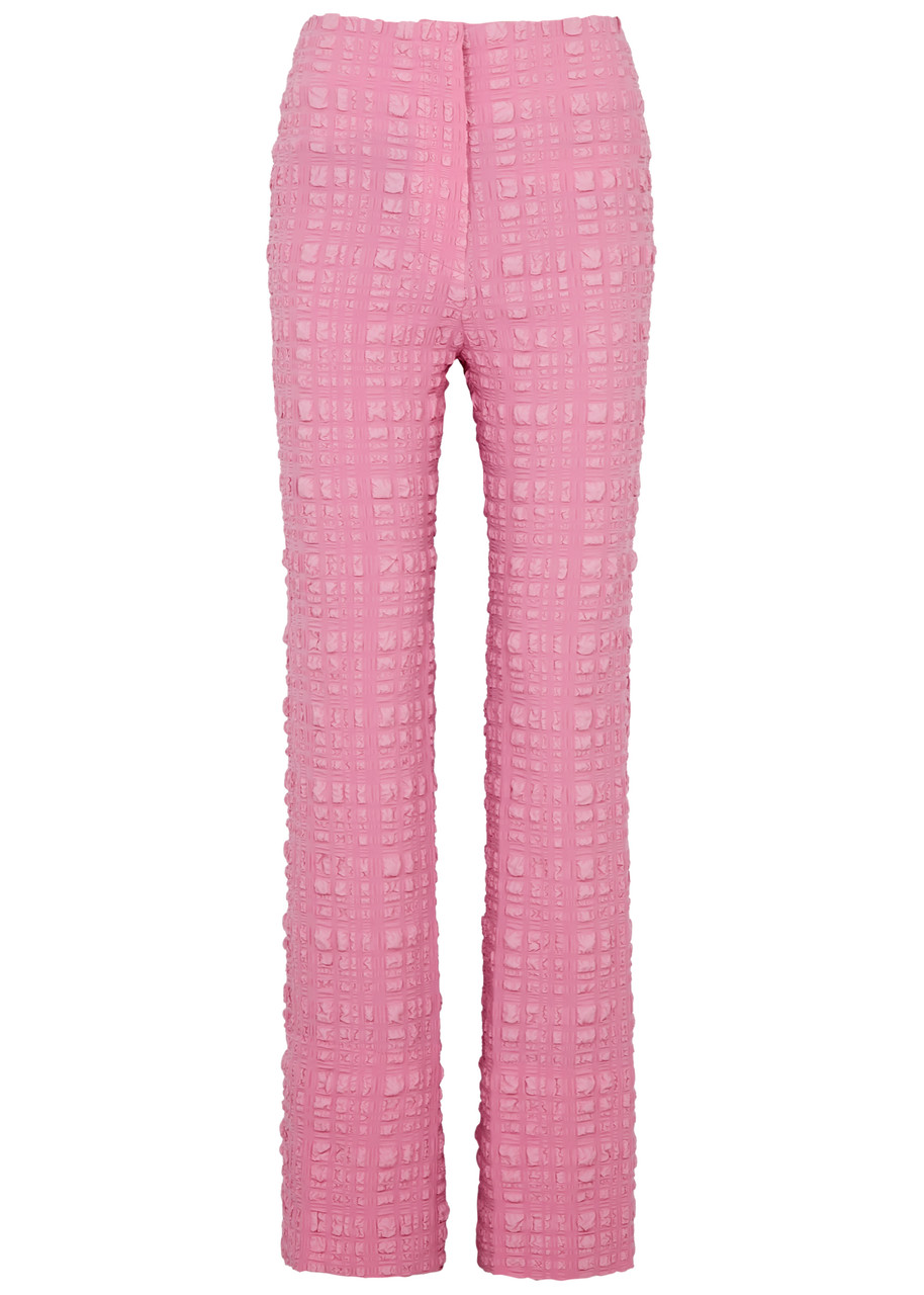 Nanushka Juna Seersucker Trousers In Pink