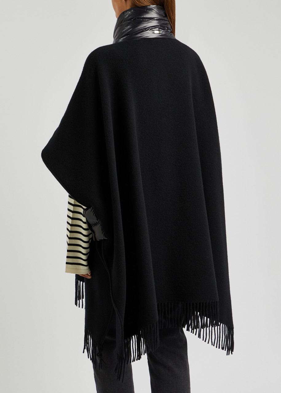  Herno Quilted Shell And Wool-blend Cape - Black - 42 (uk 10 / S) 