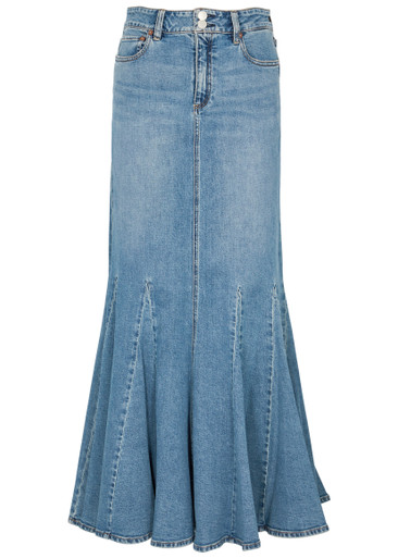 ALICE + OLIVIA Nala denim maxi skirt | Harvey Nichols