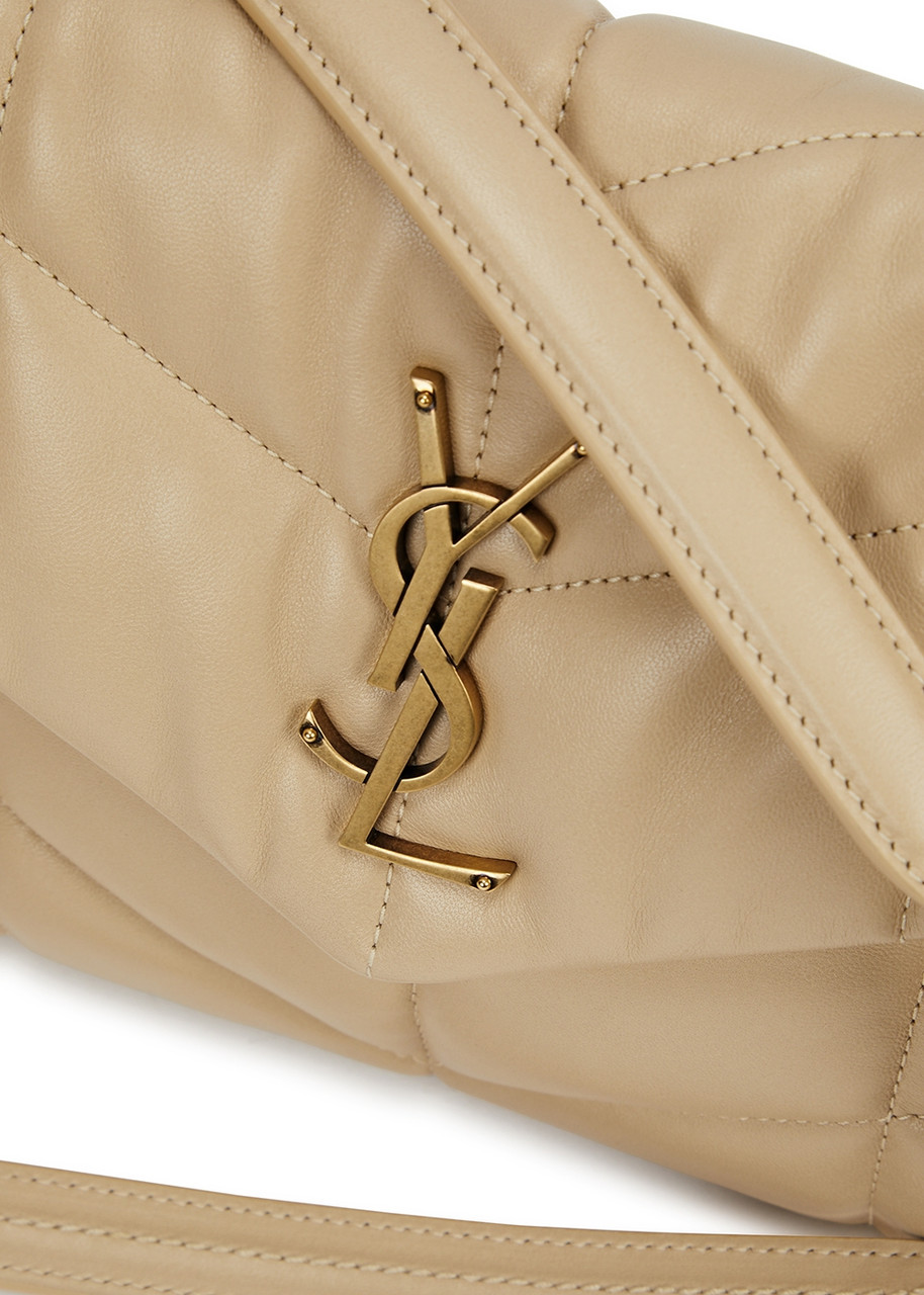  Saint Laurent - Women's Puffer Cream Small Leather Shoulder Bag - Adjustable Chain Shoulder Strap - One Size 