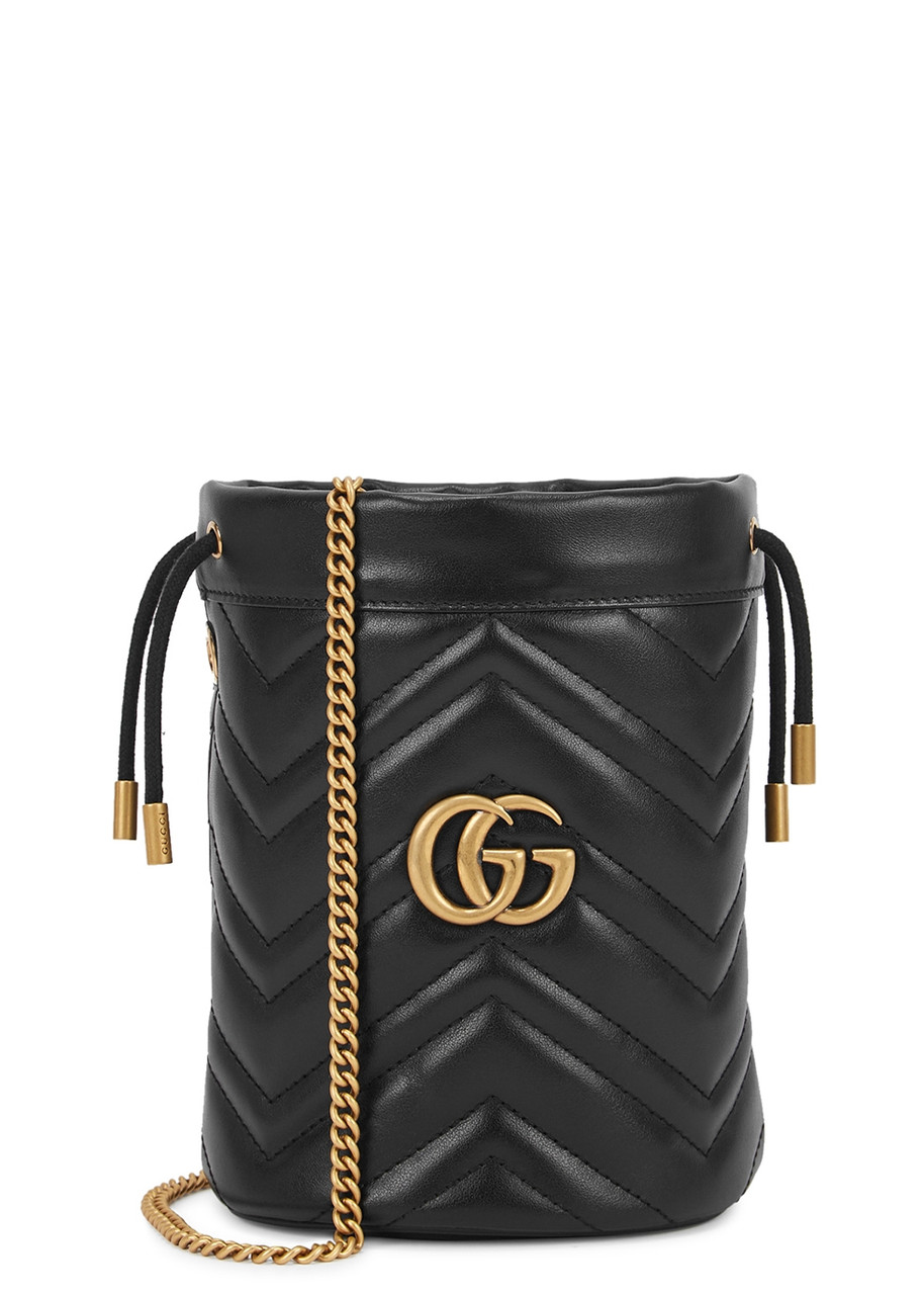 Gucci GG Marmont Mini Leather Bucket bag - Black - One Size