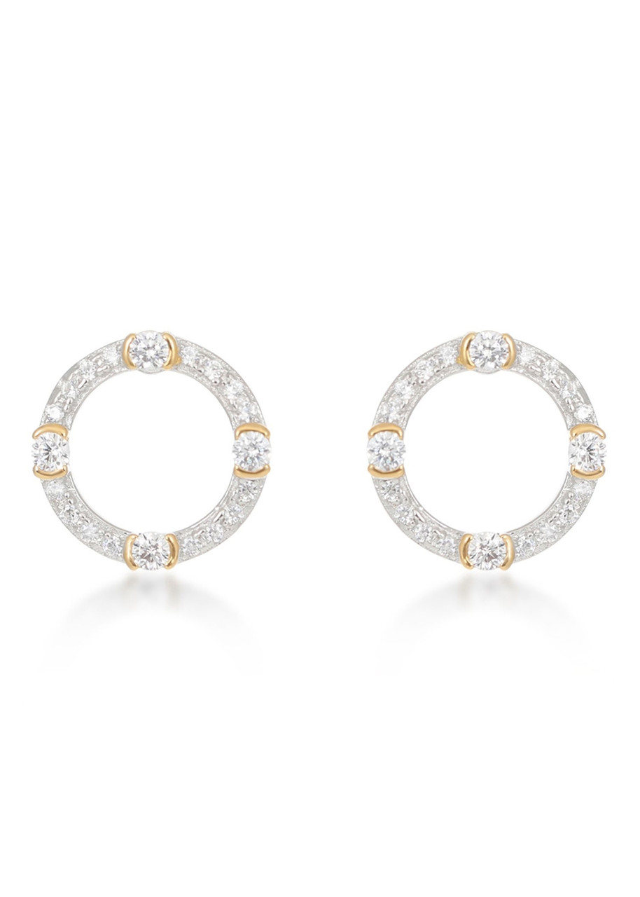 Luna Rhodium and 18kt Gold-plated Earrings