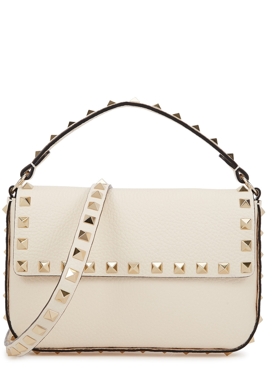 Valentino Garavani Rockstud Leather Cross-body bag - Ivory - One Size