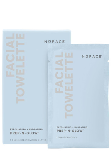 Nuface Prep-n-glow Facial Towelette 5 Pack In White