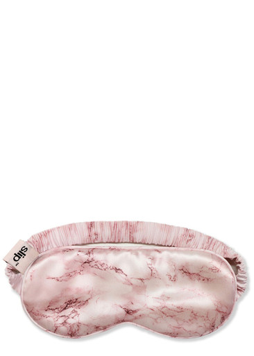 Slip Pink Marble Silk Sleep Mask In White