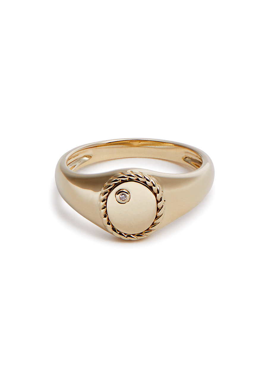 Yvonne Léon Baby Chevaliere Ovale 9kt Gold Pinky Ring