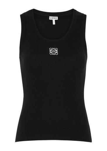 LOEWE Logo-embroidered stretch-cotton tank | Harvey Nichols