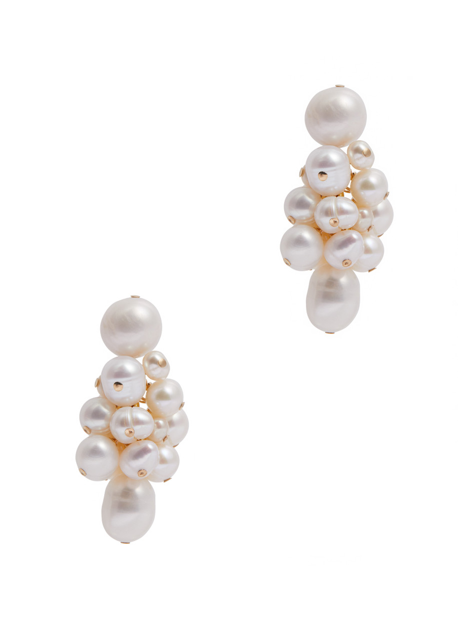 Eliou Nieve Cluster Pearl Drop Earrings