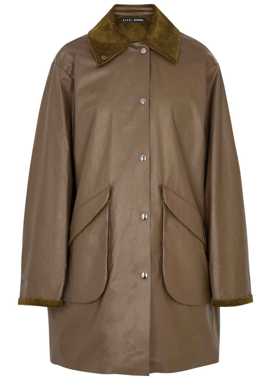 Kassl Editions Brown Coated Jacket In Brown