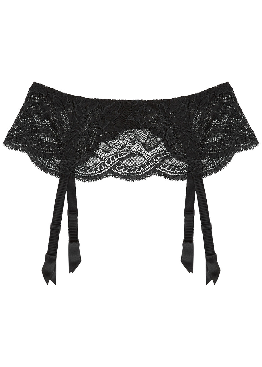 Simone PÉRÈLE Eden Black Lace Suspender Belt - 2