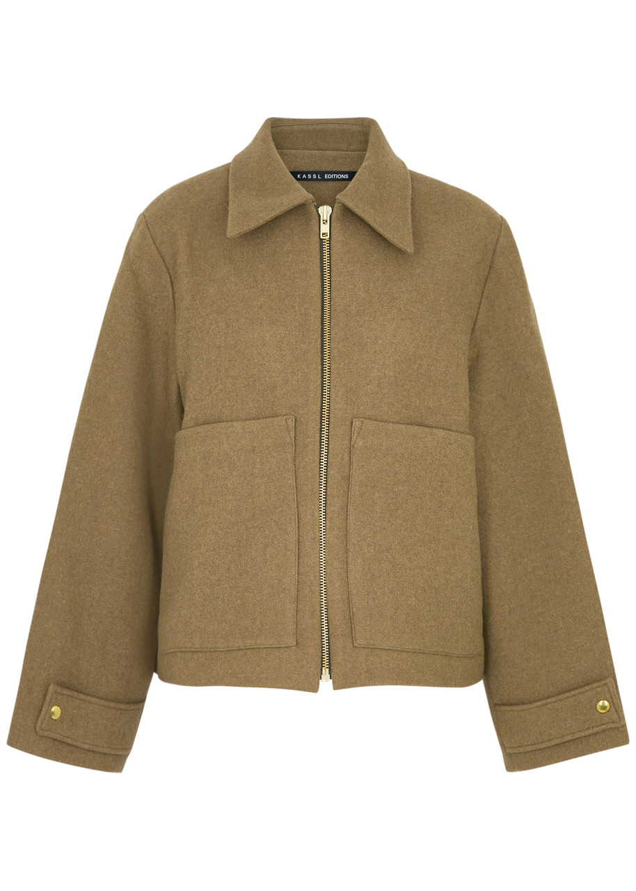 Kassl Editions Wool-blend Felt Jacket In Light Brown