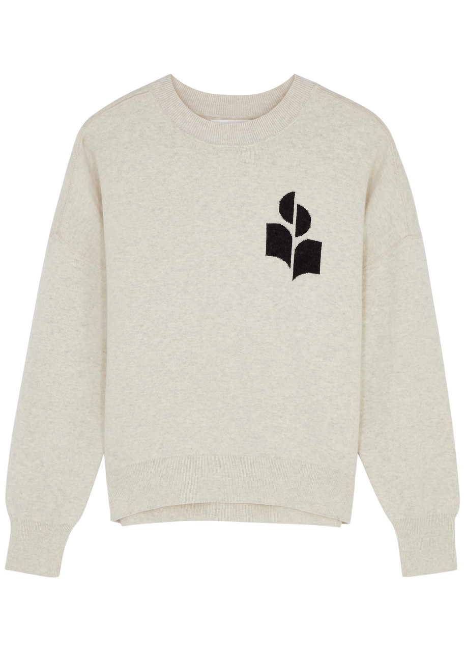 Isabel Marant Étoile Atlee Logo-intarsia Cotton-blend Sweatshirt In Light Grey