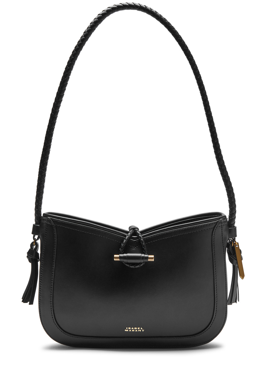 Isabel Marant Vigo Leather Shoulder Bag In Black