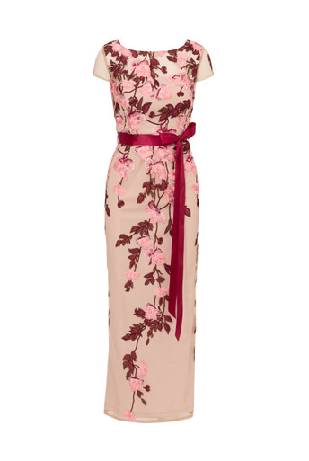 ADRIANNA PAPELL Cascading floral colmn gown Harvey Nichols