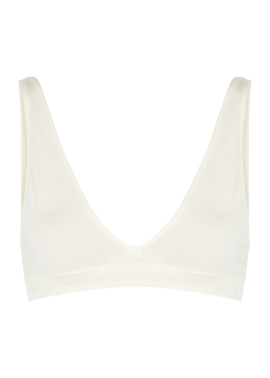 Shop Prism2 Graceful Stretch-jersey Soft-cup Bra In Cream