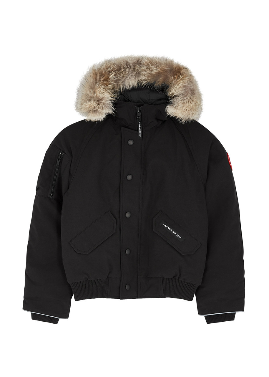 Canada Goose Kids Rundle Fur-trimmed Artic-tech Bomber Jacket - Black
