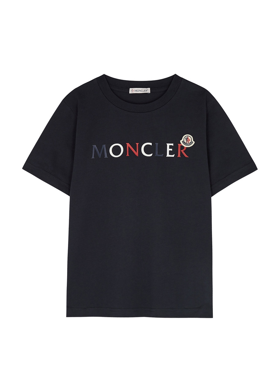 Moncler Kids Logo Cotton T-shirt (8-10 Years) - Navy - 8 Years