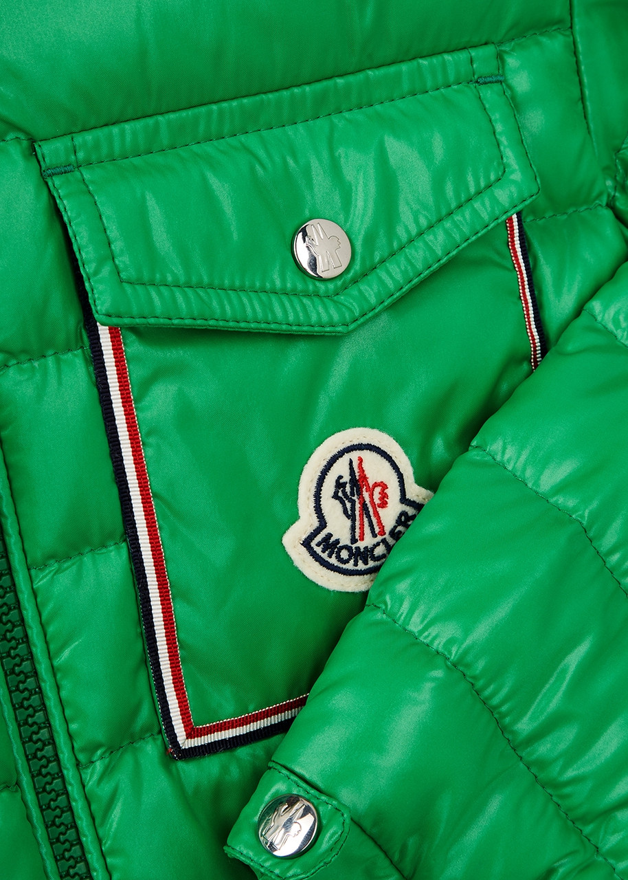 Moncler Kids Pavron Quilted Shell Jacket (8-10 Years) In Green