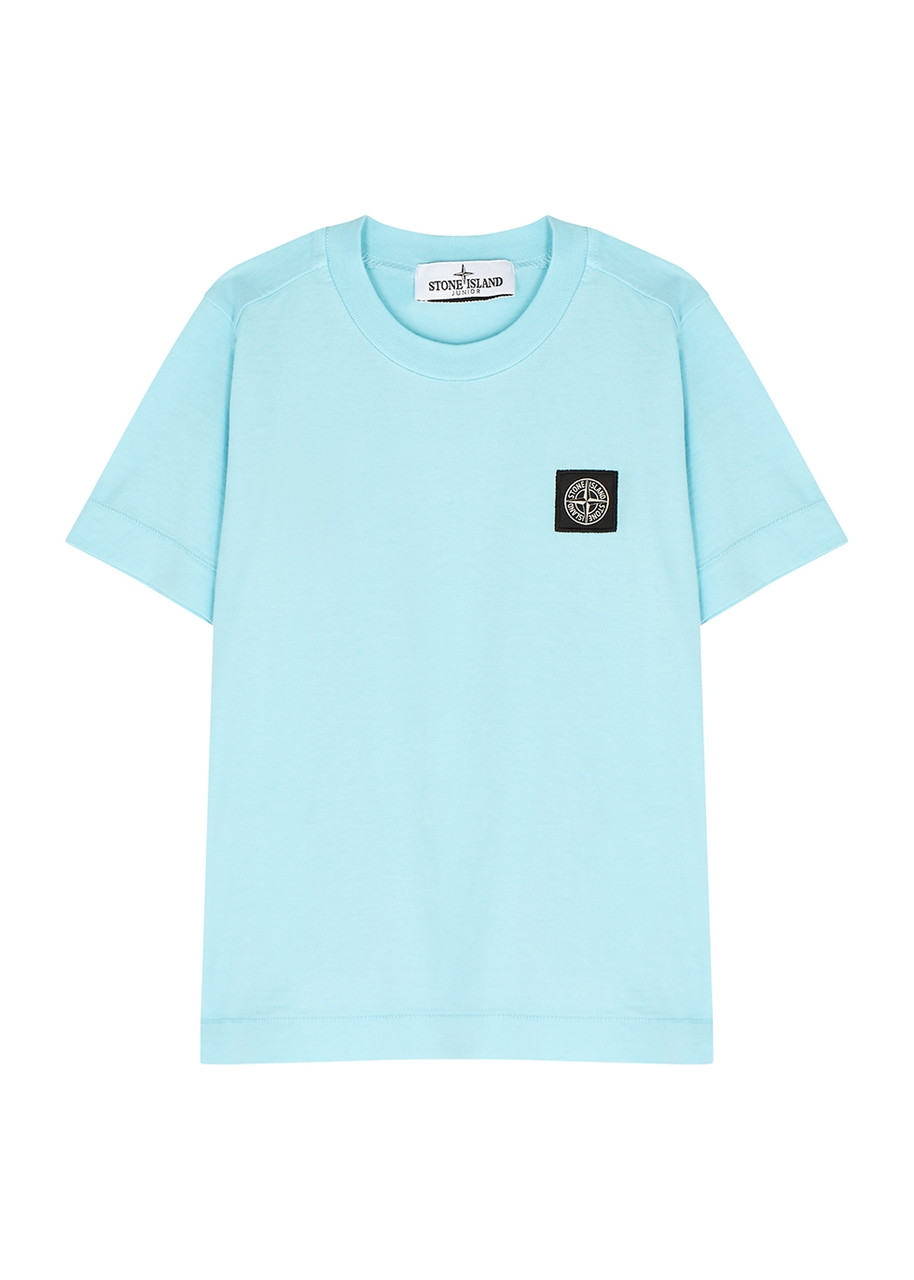 Stone Island Kids Logo Cotton T-shirt (2-4 Years) - Light Blue
