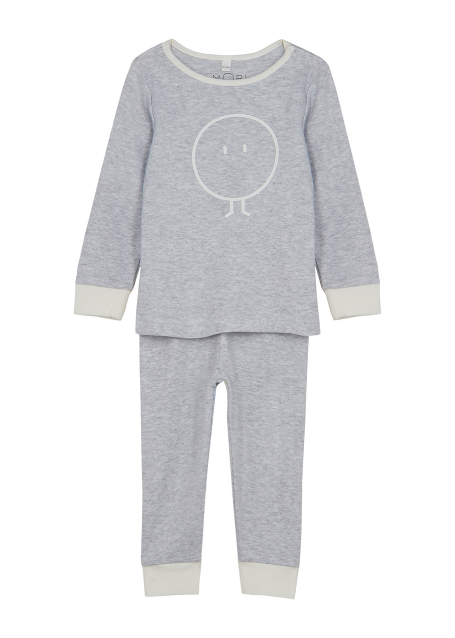 Mori Snoozy Jersey Pyjama set - Grey - 6/9M (6 Months)