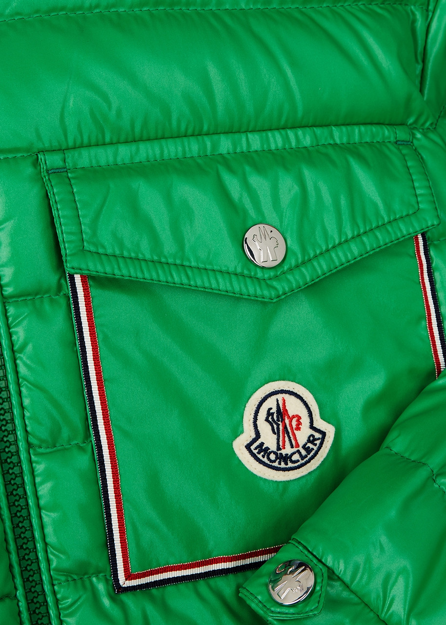Moncler Kids Pavron Quilted Shell Jacket (12-14 Years) In Green