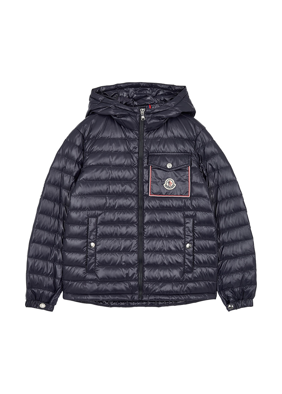 Moncler Kids Pavron Quilted Shell Jacket (12-14 Years) - Navy