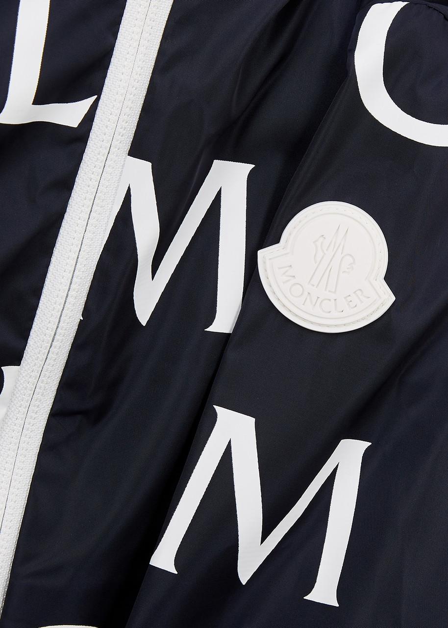  Moncler Kids Jiro Logo-print Shell Jacket (8-10 Years) - Navy/white 