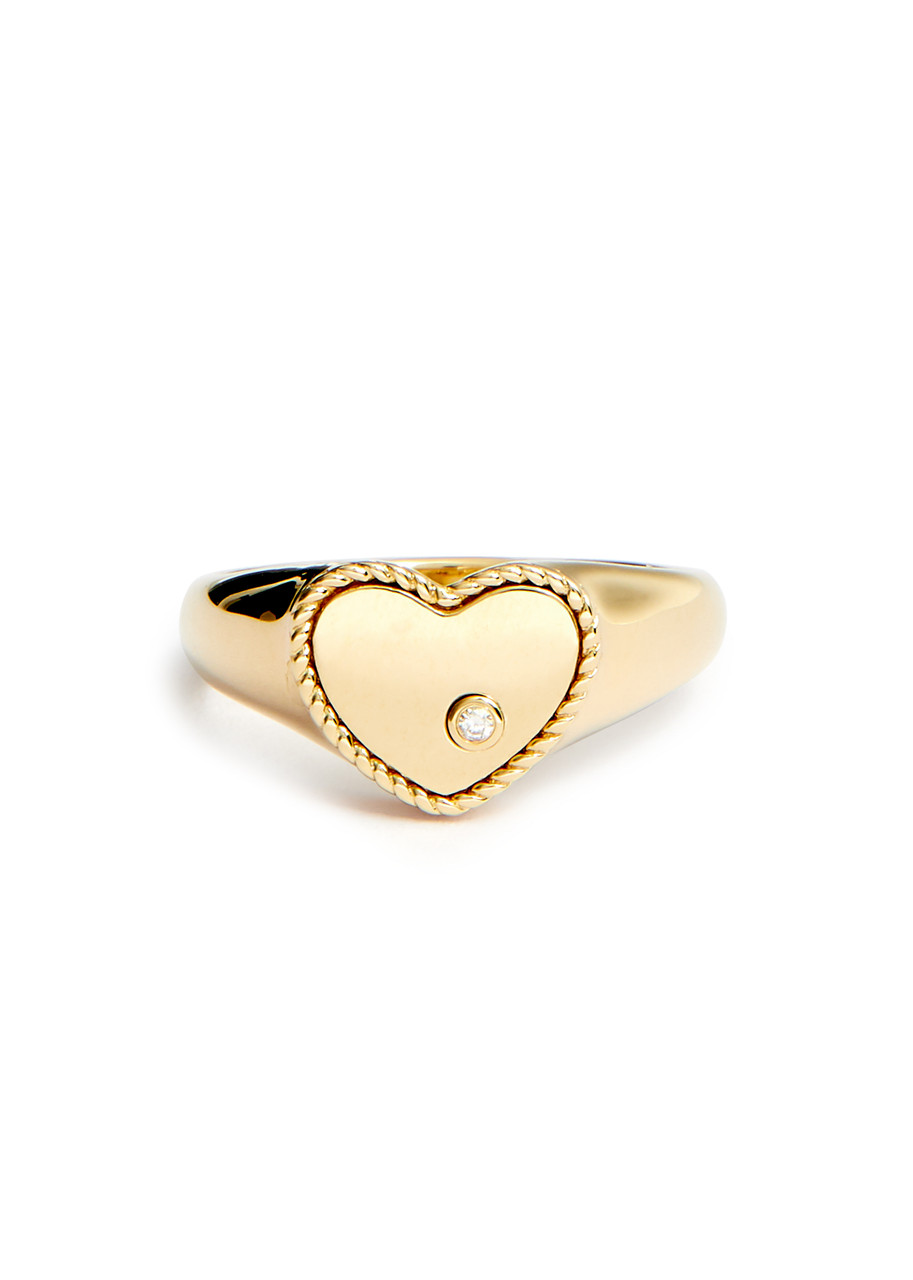 Yvonne Leon Baby Chevaliere Coeur 9kt Gold Pinky Ring - 46
