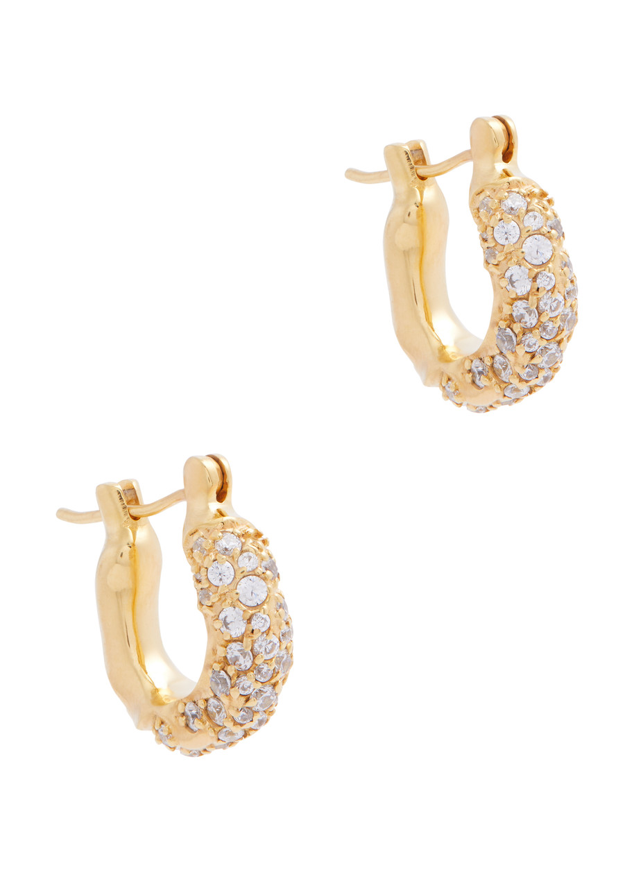 Wave Mini Gold-plated Hoop Earrings